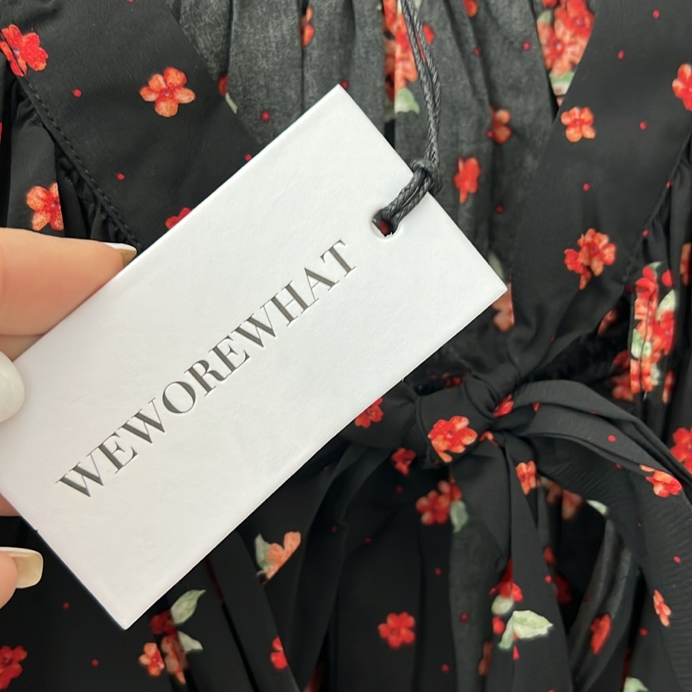 Floral Black High-Low Dress - Picture 5 of 14